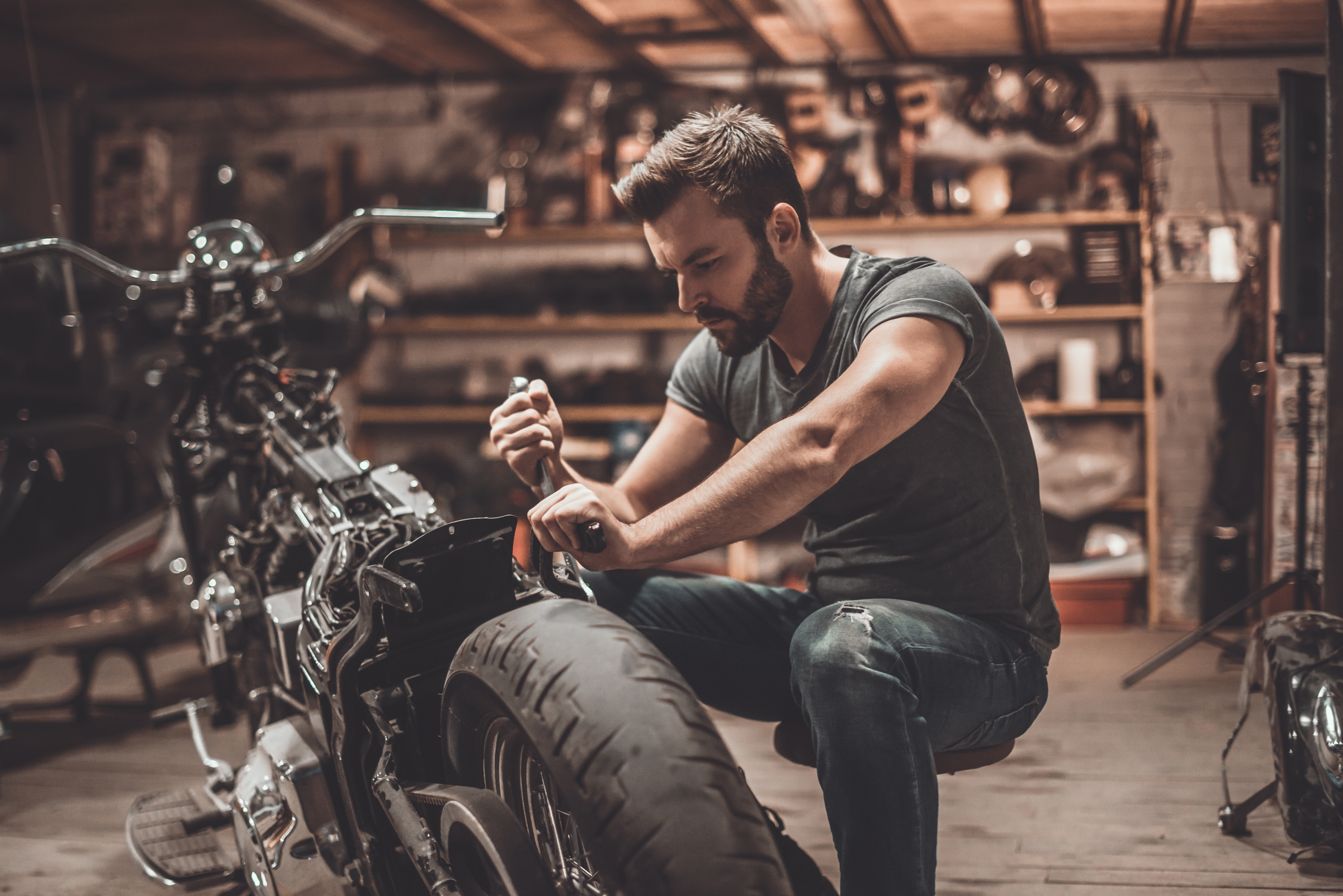 The bike being repaired